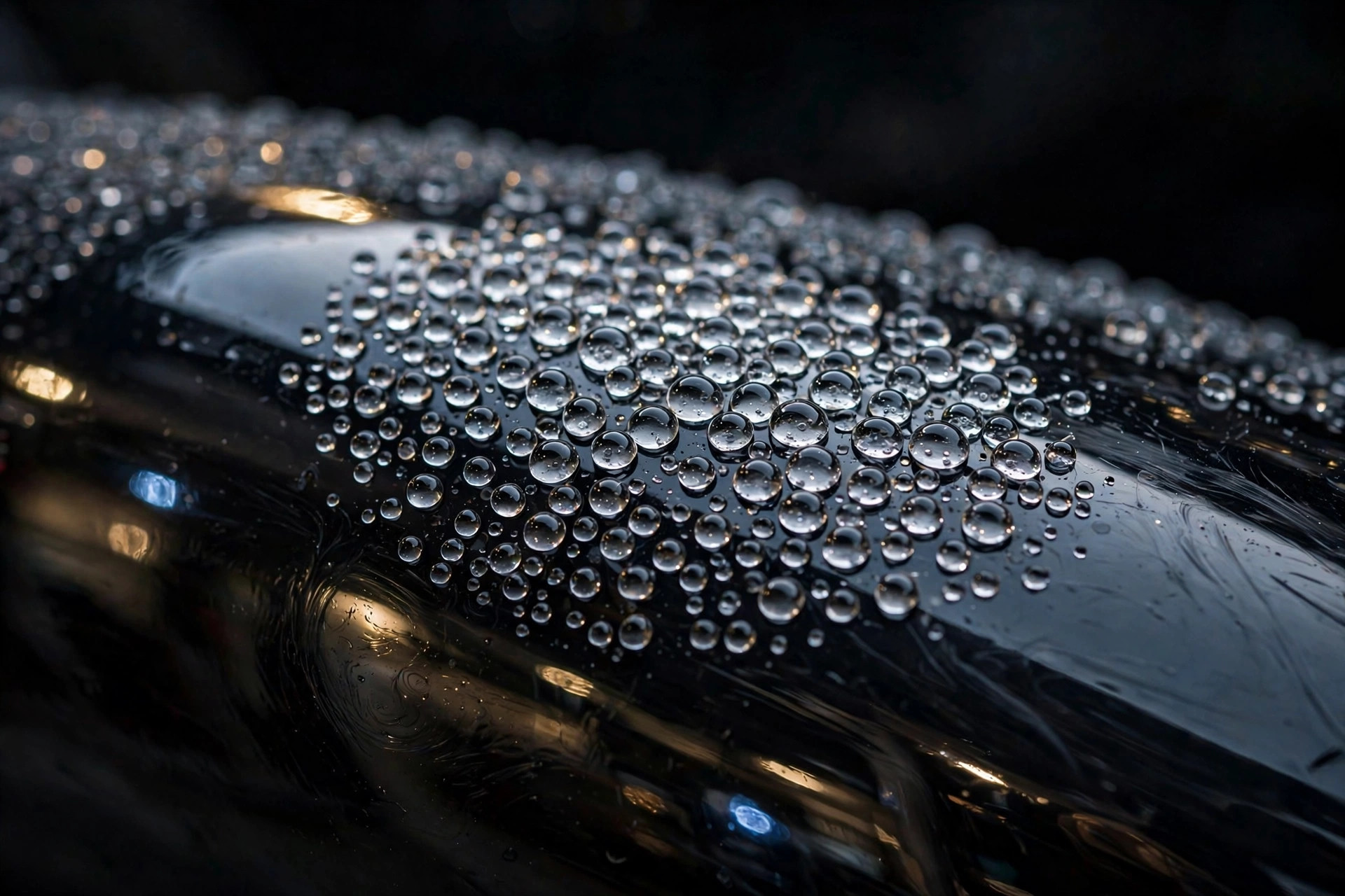Water beading on ceramic-coated car paint
