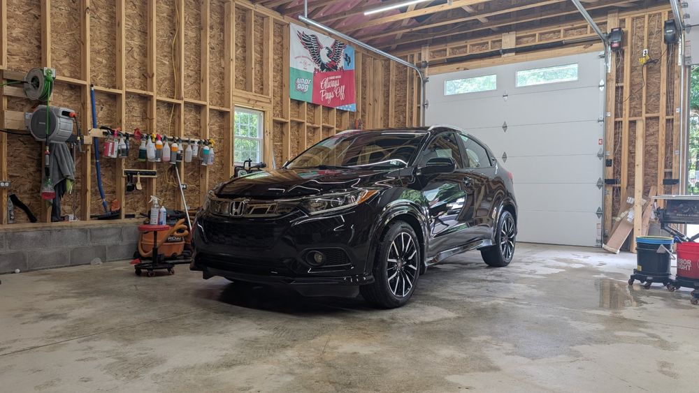 Black Honda crossover detailed at Vinnie's Auto Detailing