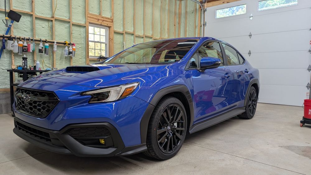Blue Subaru sedan detailed at Vinnie's Auto Detailing